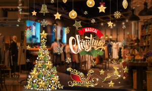 2020 NEW Large PVC Removable Self adhesive window sticker Christmas Decoration