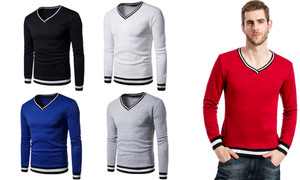 The Fall of The New Tide Brand Men's Long Sleeved T-shirt, Sweater Stitching Loose Students Sport Men Clothes-3499LA