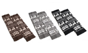 Knee Legging Boot Socks,Women Striped Ethnic Knitting Wool Footless Leg Warmers Knee High Boot Socks for Winter Outdoor Sports Christmas Gift-la