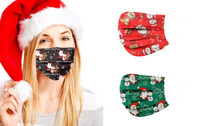 New 2020 3ply Christmas themed festival disposal mask pack of 10