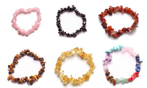  Multi-color natural stone chip jewelry bracelet-LA