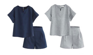  women two piece suits casual tops big size shorts