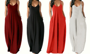 2306  Plus size women's solid color sexy sling dress-la  6768