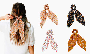 Scarf Detail flower print Scrunchie 3260