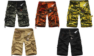 Summer men's loose large size camouflage overalls casual overalls five-point pants shorts-LA