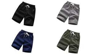 Solid color shorts men's summer five-point casual pants men's shorts casual beach pants men's sports five-point pants 1114