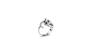 Alloy Gem Stone Opening Cat Ring-LA