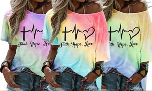NEW-Tie-dye gradient print loose T-shirt-LA
