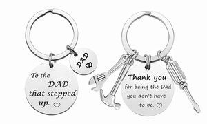 New-2021 Father's Day Engraved Keychain for Step Father