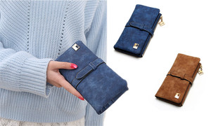 New-Women's Faux Suede Wallets-3036LA