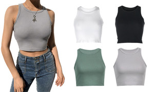 Solid Colour Crop Tank Top 3070