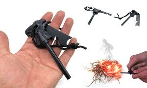 NEW-Butterfly-shaped wide handle magnesium rod large flint-LA