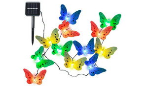 New-12 /20 LED Solar Powered Butterfly Dragonfly Light Fibre Optic Garden Outdoor String 5032