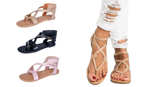 New-Women Summer Flat Strappy Sandals ,   Beach Sandals6123  