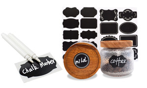 Reusable jar sticker with pen-la