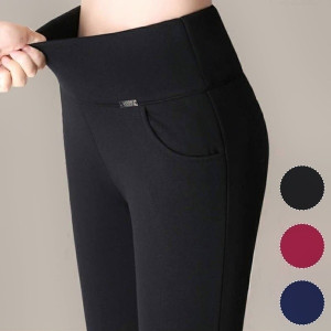 NEW-Solid Color Waist control Long Trousers Pants0070-LA