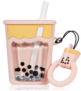 new-Cute Case for AirPod 2/1, Cartoon Shiny Twinkle Design Funny Soft Silicone Cover, Unique 3D for Girls Boys Women Cases for AirPods 2&1 (Quicksand Milk)