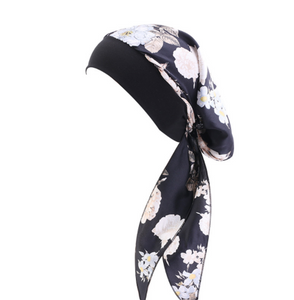 new-Women Chemo Turban,Faux Silky Turban Cap Elastic Head Cover Turbans Satin Head -la