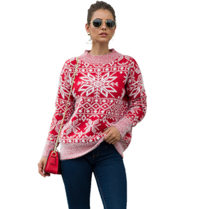NEW-Christmas jumper Women's snowflake knitwear0119