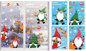 Gonks PVC reusable Christmas Window Stickers-3067la