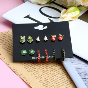 New-Christmas Ear Stud Earrings Tree Santa Claus0152-LA