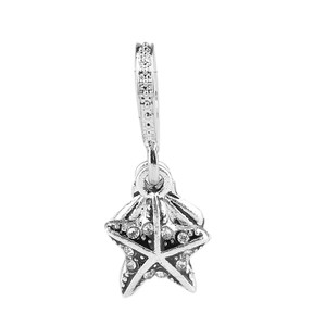 NEW-Ocean Shell Blue Crystal Glass Chain Bangle0168-LA