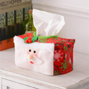 NEW-2Pcs Christmas Santa Claus and Snowman Pattern Tissue Holders Cover Tissue Paper Box0190-LA