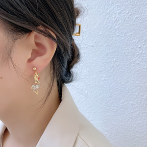 New-Drop Dangle Earrings Forest Elk Pendant0191-LA