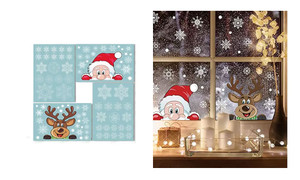 NEW-Christmas Santa Snowflake Window Stickers0207-LA