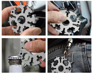 NEW-26-in-1 Portable Stainless Steel Snowflake Keychain0210-LA