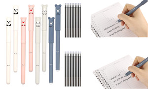 8PCS+20 REFILLS Cute cartoon design Friction Pens Erasable Rollerball  Pens  3243