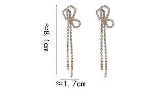 NEW-Bowknot Tassel Dangle Earrings for Girls Premium Aurelis Crystal Jewelry  Bowknot Drop Earrings Shiny Party Earrings Women 0230-LA