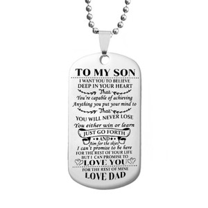 NEW-'To My Son' or 'To My Daughter' Dog Tag Necklace0257-LA