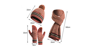 NEW Hat Gloves Scarf Set for Women Ladies Girls Soft Warm Knitted Beanie Cap Long Scarf 3 in 1 Winter Thick Set 0239 