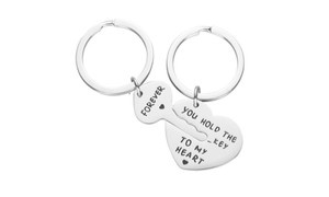 NEW-Pack of 2 Couples Gifts You Hold The Key to My Heart Forever Matching Keychains Set for Boyfriend Girlfriend (You Hold The Key to My Heart)-LA