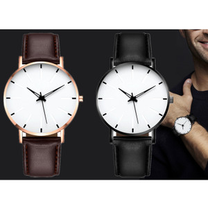 Men's Quartz Watch Faux leather strap 3262