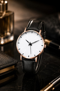 Men's Quartz Watch Faux leather strap 3262