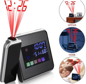 NEW-LCD Digital LED Projector Projection Alarm Clock Weather Station Calendar-0279