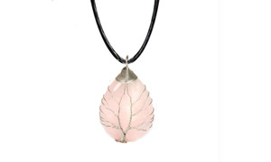 NEW Winding Water Drop Tree of Life Natural Stone Handmade Pendant Necklace 0305 LA