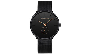 NEW Men's Mesh Strap Watch Fake Monocular Student Personality Quartz Watch 0327