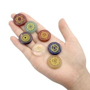  7 Pcs Natural Reiki Chakra Energy Crystal Healing Balance Palm Gemstones 