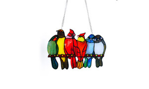 NEW  Big Six Birds Acrylic Bird Decorative Ornament 0258 LA