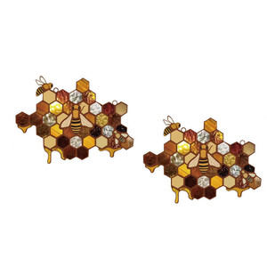 Bee Hanging Garden Decoration Outdoor Metal Bee Ornament for Fence Patio Balcony Yard-1050la