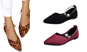 Ballerina flat Heel shoes with beads 0318
