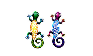 NEW 2PCS  Wrought iron gecko home wall hanging handicraft pendant decoration  0283 LA