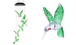 NEW Solar hummingbird wind chime outdoor waterproof colorful wind chime lamp garden decoration chandelier 0301