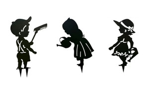 NEW  3pcs boy girl acrylic garden insert  5016