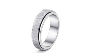 NEW  5PCSdouble layer turning stainless steel ring for men  5046   LA