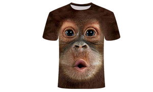 NEW 3D printed animal orangutan t-shirt short sleeve funny design summer casual t-shirt 5060  LA