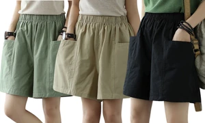 NEW Solid colour Cotton loose fit summer shorts 5098-la